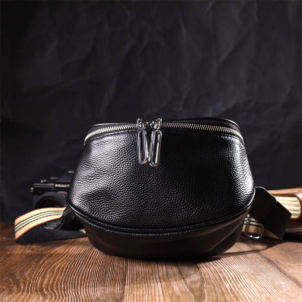 Полукруглая сумка через плечо из натуральной кожи 22079 Vintage Черная 22079 фото