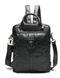 Сумка-рюкзак 2 в 1 мужская кожаная вертикальная с хлястиком Vintage 14790 Черная 14790 фото 1
