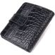 Компактний гаманець з натуральної шкіри з тисненням під крокодила CANPELLINI 21684 Чорний 21684 фото 2