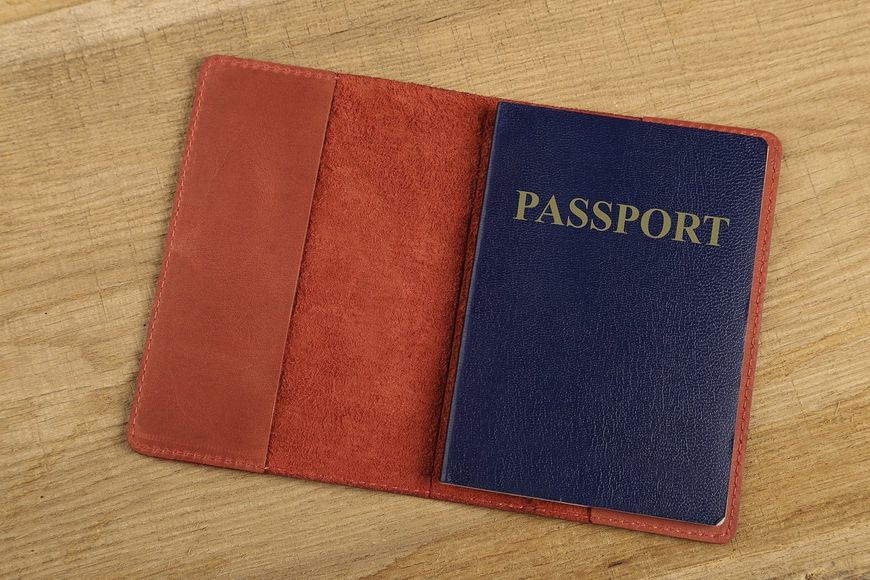 Ексклюзивна обкладинка для паспорта з вінтажній шкіри SHVIGEL 13792 Червона 13792 фото