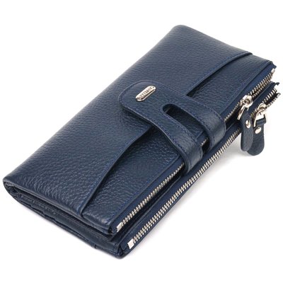 Зручний гаманець із натуральної зернистої шкіри CANPELLINI 21635 Синій 21635 фото