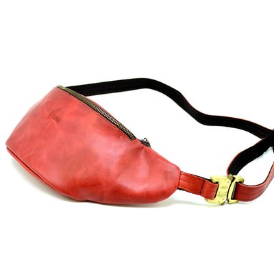 Червона поясна сумка з кінської шкіри Crazy horse бренду TARWA RR-3036-4lx RR-3036-4lx фото