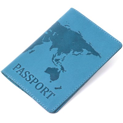 Стильная кожаная обложка на паспорт Shvigel 16552 Бирюзовый 16552 фото