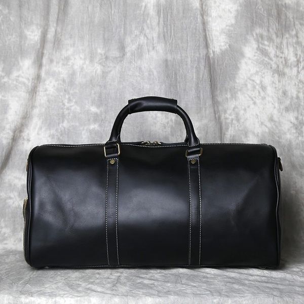Чорна дорожня сумка зі шкіри Crazy Hourse Bexhill LX1001 Black LX1001 Black фото