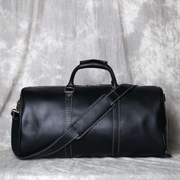 Чорна дорожня сумка зі шкіри Crazy Hourse Bexhill LX1001 Black LX1001 Black фото