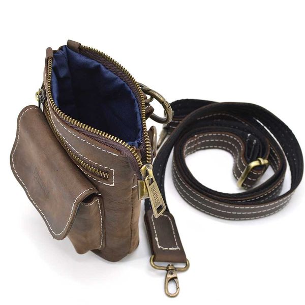 Маленькая мужская сумка на пояс, через плечо, на джинсы коричневая TARWA RC-1350-3md RC-1350-3md фото