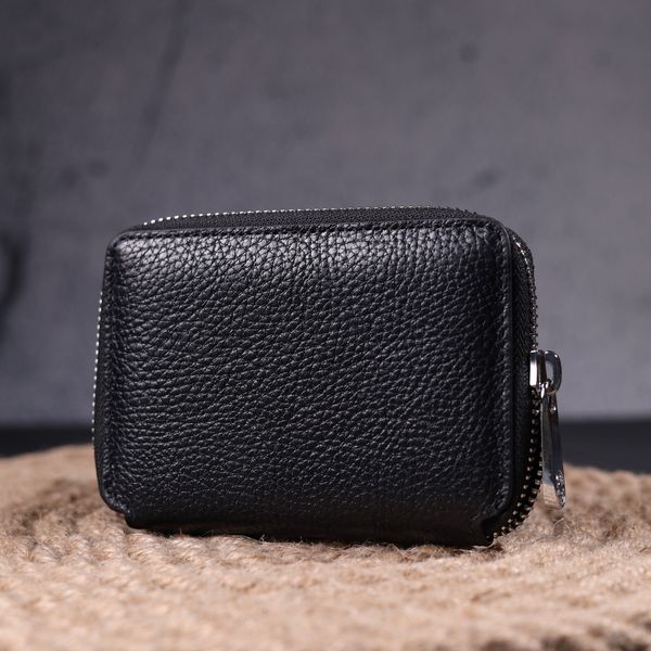 Красивий жіночий гаманець на блискавці з натуральної шкіри KARYA 21343 Чорний 21343 фото