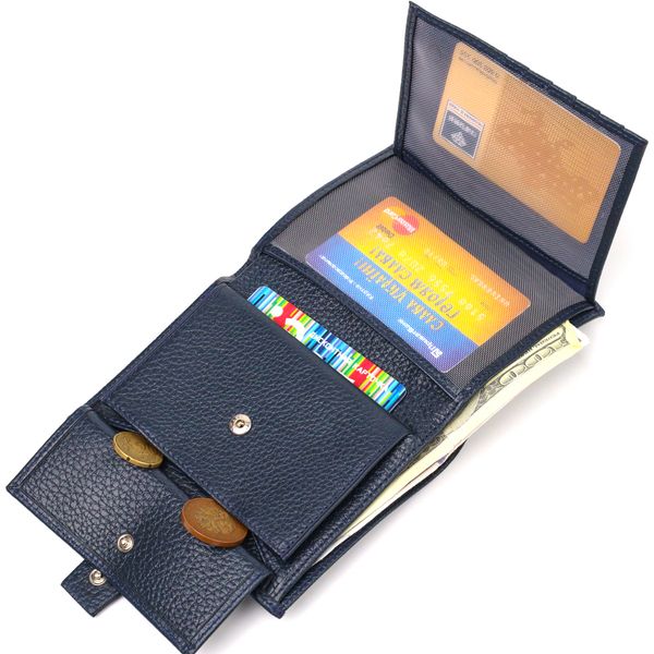 Практичний вертикальний чоловічий гаманець середнього розміру з натуральної шкіри флотар CANPELLINI 21735 Синій 21735 фото