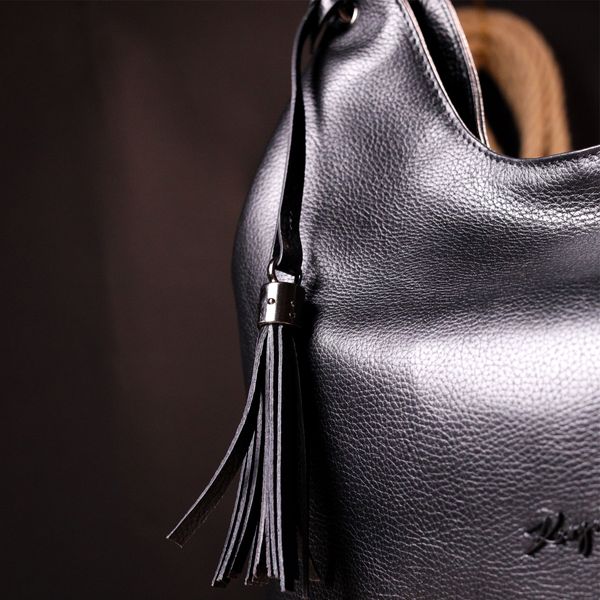 Шкіряна жіноча сумка KARYA 20867 Чорний 20867 фото