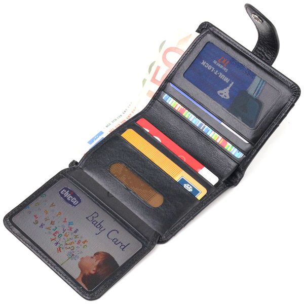 Чоловічий компактний гаманець з натуральної гладкої шкіри CANPELLINI 21685 Чорний 21685 фото