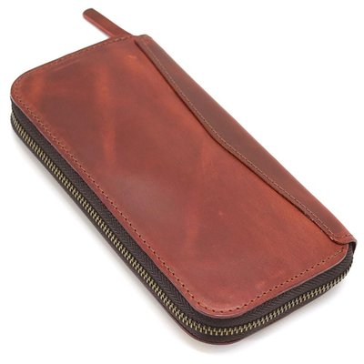 Шкіряний гаманець клатч на блискавці TARWA RR-711-3md бордовий RR-711-3md фото