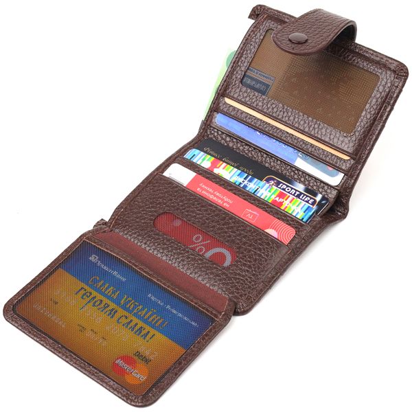 Компактний гаманець для чоловіків з натуральної зернистої шкіри CANPELLINI 21686 Коричневий 21686 фото