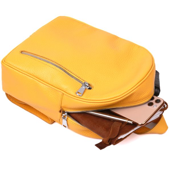 Яскравий жіночий рюкзак з натуральної шкіри Shvigel 16321 Жовтий 52656 фото