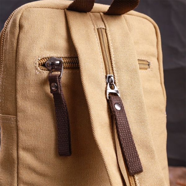Удобный рюкзак для мужчин из плотного текстиля Vintage 22185 Песочный 56821 фото