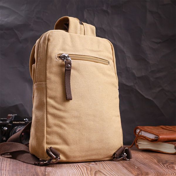 Удобный рюкзак для мужчин из плотного текстиля Vintage 22185 Песочный 56821 фото