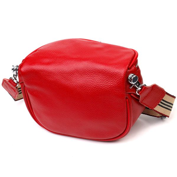Жіноча напівкругла сумка через плече з натуральної шкіри 22081 Vintage Червона 22081 фото