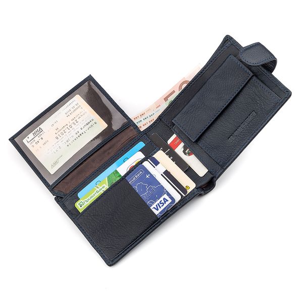 Чоловічий гаманець ST Leather 18329 (ST137) шкіряний Синій 18329 фото