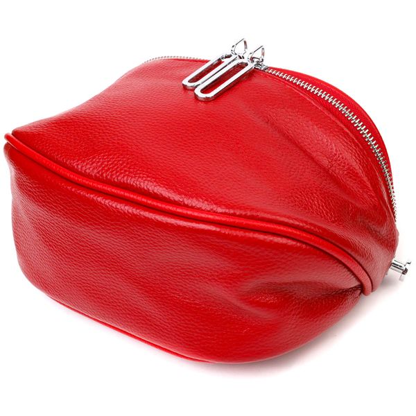Жіноча напівкругла сумка через плече з натуральної шкіри 22081 Vintage Червона 22081 фото