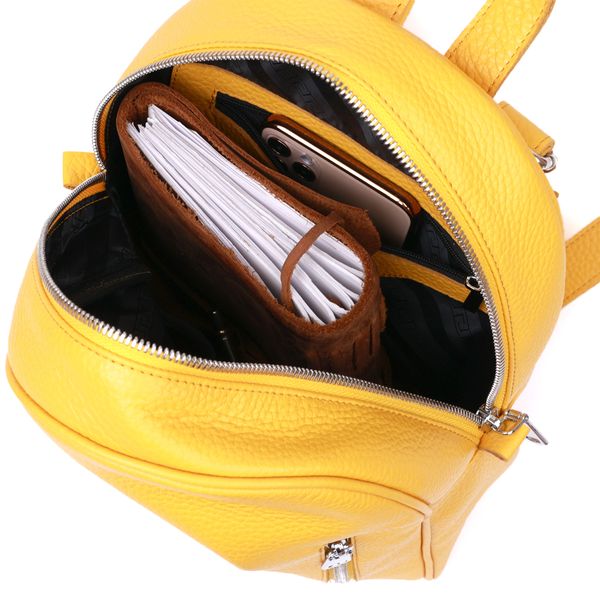 Яскравий жіночий рюкзак з натуральної шкіри Shvigel 16321 Жовтий 52656 фото