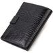Стильний вертикальний чоловічий гаманець середнього розміру з натуральної шкіри з тисненням під крокодила CANPELLINI 21736 Чорний 21736 фото 2