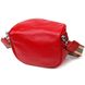 Жіноча напівкругла сумка через плече з натуральної шкіри 22081 Vintage Червона 22081 фото 2