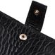 Стильний вертикальний чоловічий гаманець середнього розміру з натуральної шкіри з тисненням під крокодила CANPELLINI 21736 Чорний 21736 фото 3