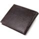Лакований гаманець для чоловіків у два складення з натуральної фактурної шкіри CANPELLINI 21585 Коричневий 21585 фото 2