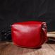 Жіноча напівкругла сумка через плече з натуральної шкіри 22081 Vintage Червона 22081 фото 7