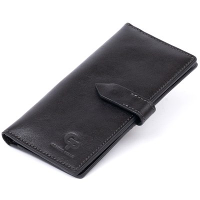 Вертикальний гаманець глянсовий Anet на кнопці GRANDE PELLE 11324 Чорний 11324 фото
