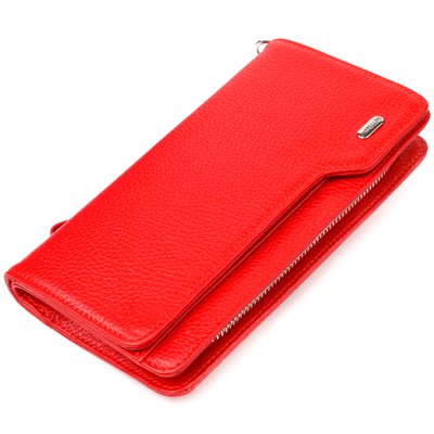 Вместительное женское портмоне клатч из натуральной кожи CANPELLINI 21535 Красное 21535 фото