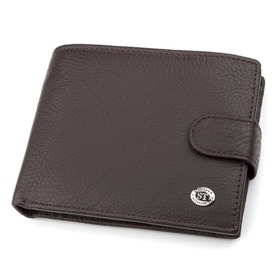 Чоловічий гаманець ST Leather 18330 (ST137) дуже місткий Коричневий 18330 фото
