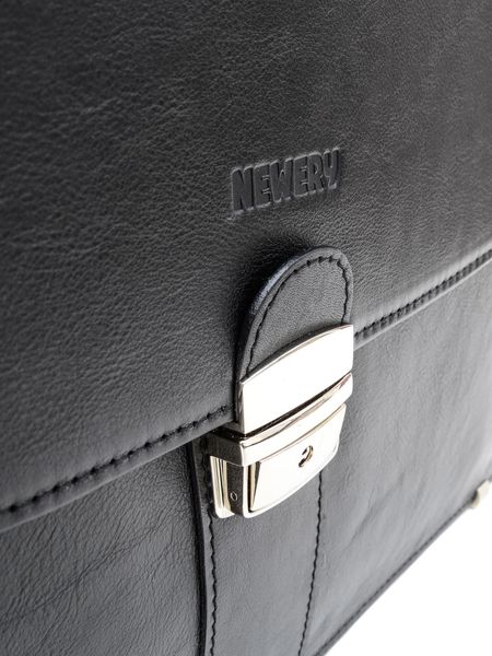 Чорний шкіряний портфель на два відділення Newery N1587GA N1587GA фото