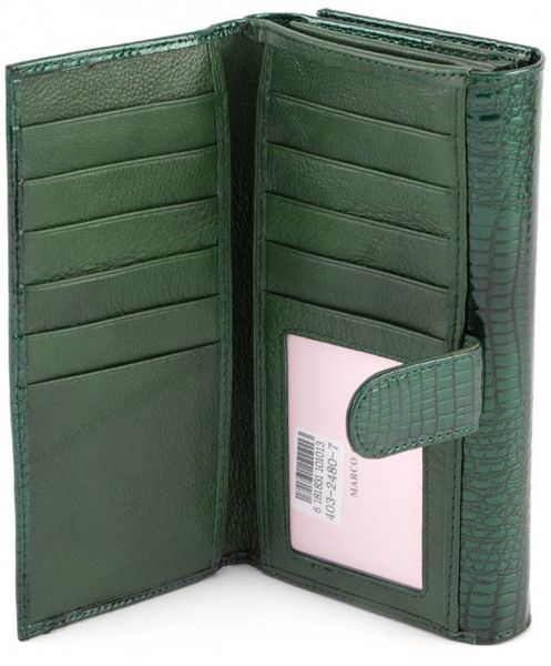 Зелений шкіряний гаманець в лаковому покриття Marco Coverna 403-2480-7 403-2480-7 фото
