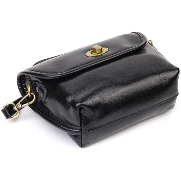 Ідеальна сумка крос-боді з натуральної шкіри 22132 Vintage Чорна 56333 фото