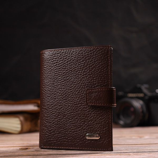 Зручний вертикальний чоловічий гаманець середнього розміру з натуральної шкіри CANPELLINI 21737 Коричневий 21737 фото