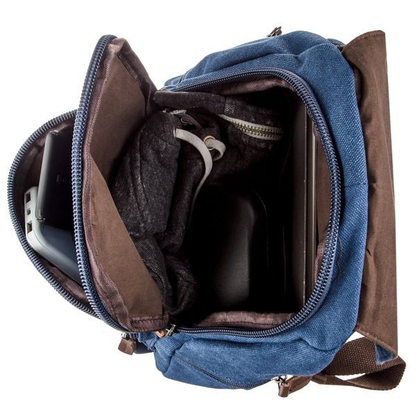 Компактний жіночий текстильний рюкзак Vintage 20197 Синій 46177 фото
