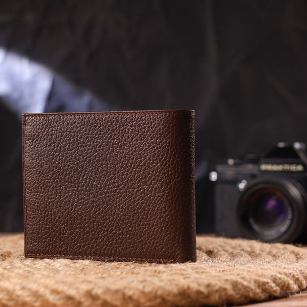 Практичний гаманець для чоловіків у два складення з натуральної шкіри флотар CANPELLINI 21586 Коричневий 21586 фото