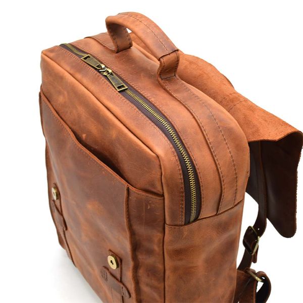 Сумка рюкзак для ноутбука з вінтажної шкіри TARWA RB-3420-3md коньячна RB-3420-3md фото