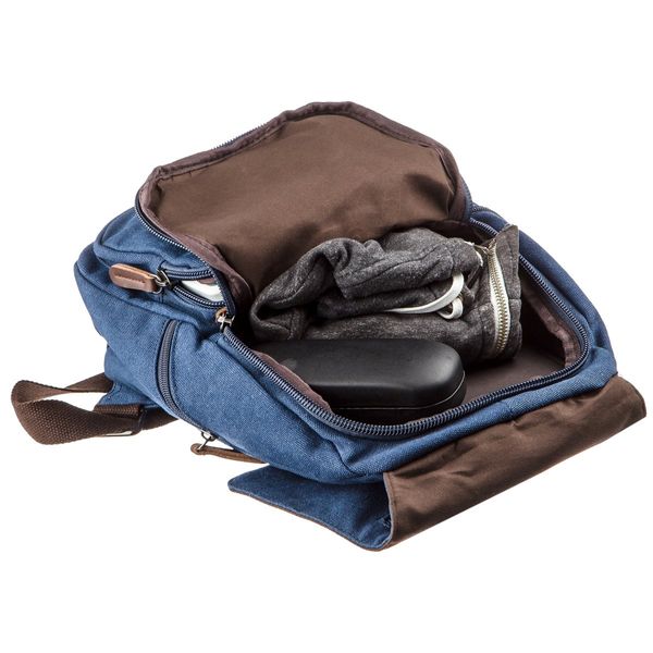 Компактный женский текстильный рюкзак Vintage 20197 Синий 46177 фото
