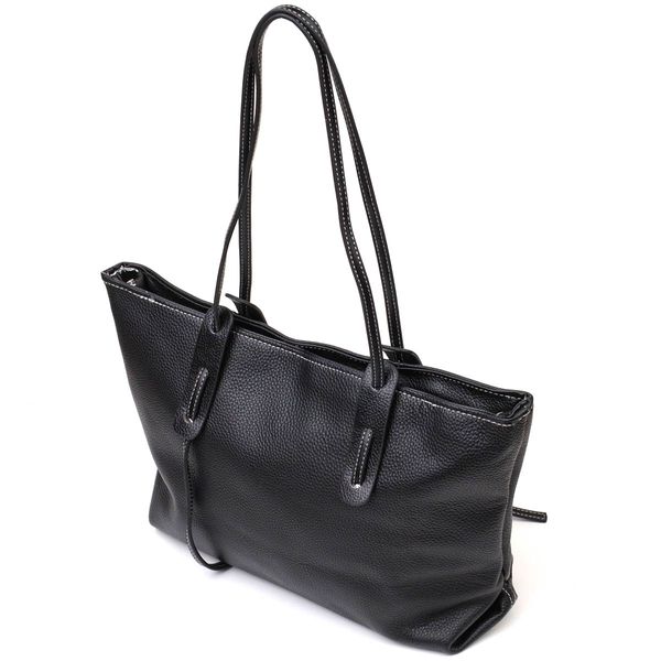 Вместительная женская сумка из натуральной кожи 22082 Vintage Черная 22082 фото