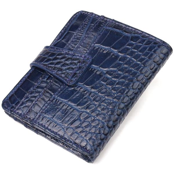 Цікавий гаманець із натуральної шкіри з тисненням під крокодила CANPELLINI 21687 Синій 21687 фото