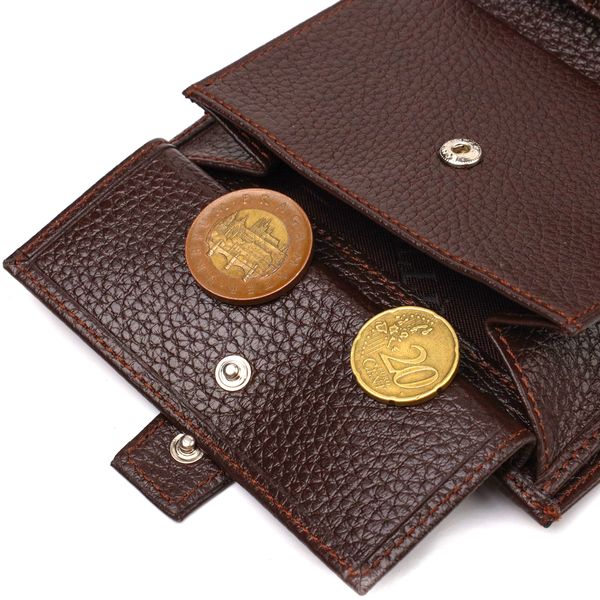 Зручний вертикальний чоловічий гаманець середнього розміру з натуральної шкіри CANPELLINI 21737 Коричневий 21737 фото