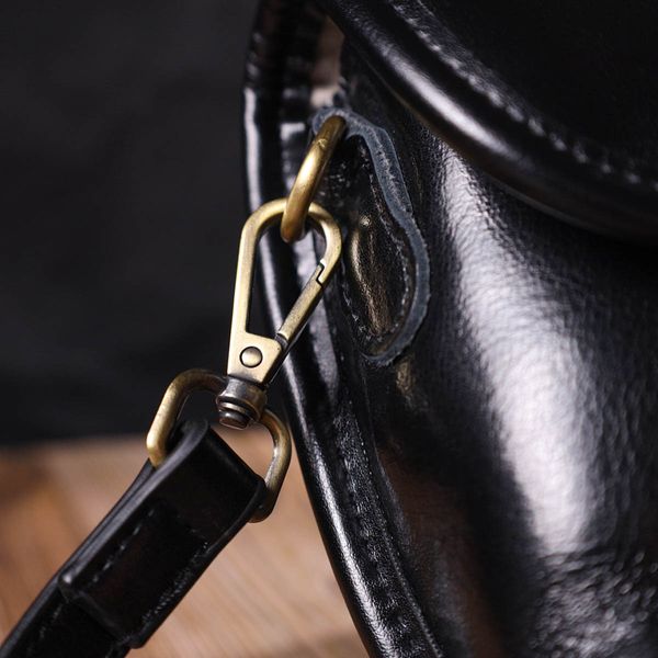 Идеальная сумка кросс-боди из натуральной кожи 22132 Vintage Черная 56333 фото