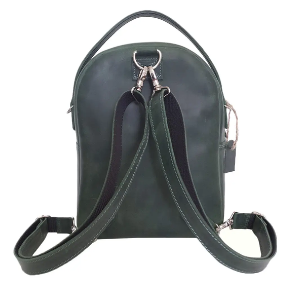 Шкіряний жіночий рюкзак SGE  backpack 001 green зелений  backpack 001 green фото