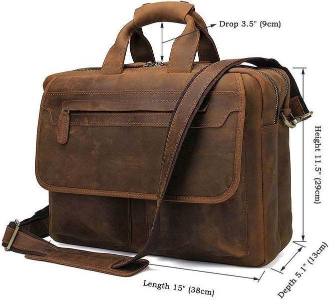 Сумка Vintage 14563 из натуральной винтажной кожи Коричневая 14563 фото