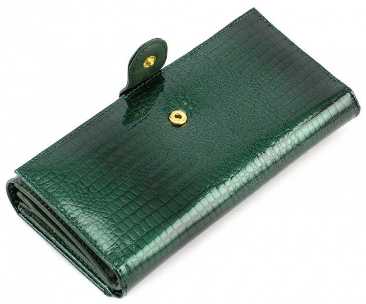 Зелёный кожаный кошелёк в лаковом покрытие Marco Coverna 403-2480-7 403-2480-7 фото
