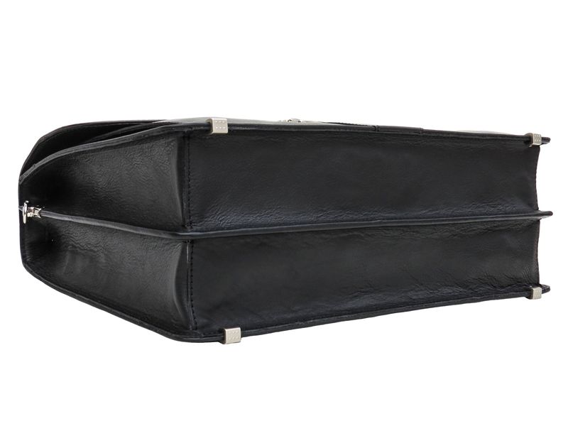 Чёрный кожаный портфель на два отделения Newery N1587GA N1587GA фото