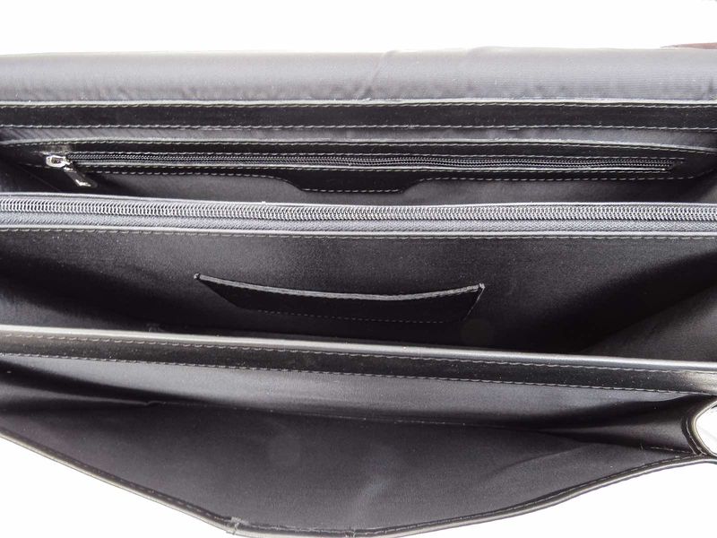 Чорний шкіряний портфель на два відділення Newery N1587GA N1587GA фото