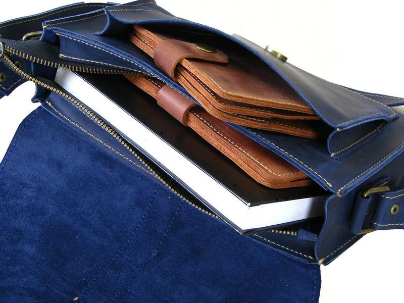 Жіноча шкіряна сумка через плече SGE WS 001 blue синя WS 001 blue фото