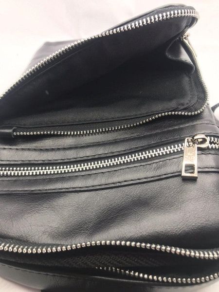 Чорна шкіряна сумка-рюкзак через плече Newery N6896GA N6896GA фото